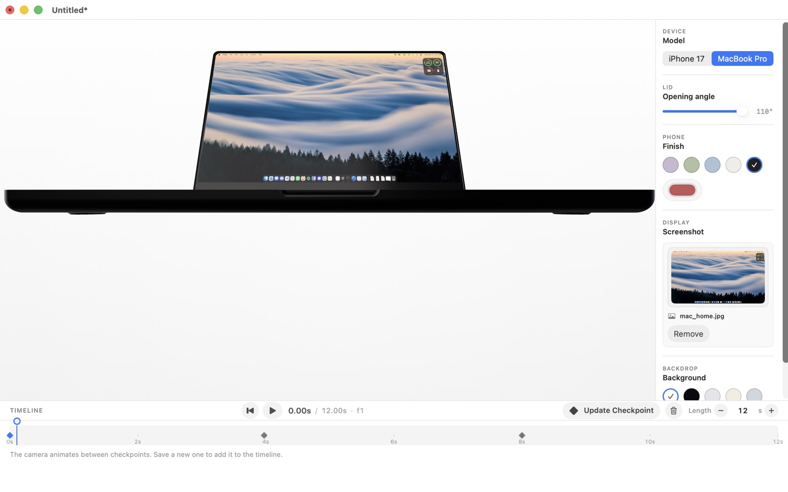 MacBook Pro seen from the front with an open lid in YomMock